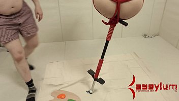 Emma Haize gets hard anal sex and bondage on a pogo stick