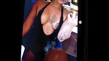 BIG THICK cumshot cum tribute for Demi Lovato in a busty swimsuit great big tits