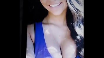 spraying cum tribute for Latin cutie all over her gorgeous face and big breasts