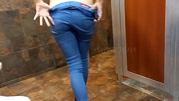Blowjob and hard fuck at Mc Donald's bathroom - @lynn.scream outdoor sex