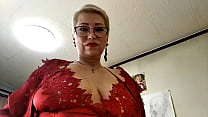 Oh, that sweet mature kitty in red lingerie! Meow more while I'm fucking you ..))