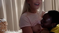 MOMxxx Intimate pussy licking and fingering orgasms pretty black girl gives blonde european girlfriend halloween jump scare